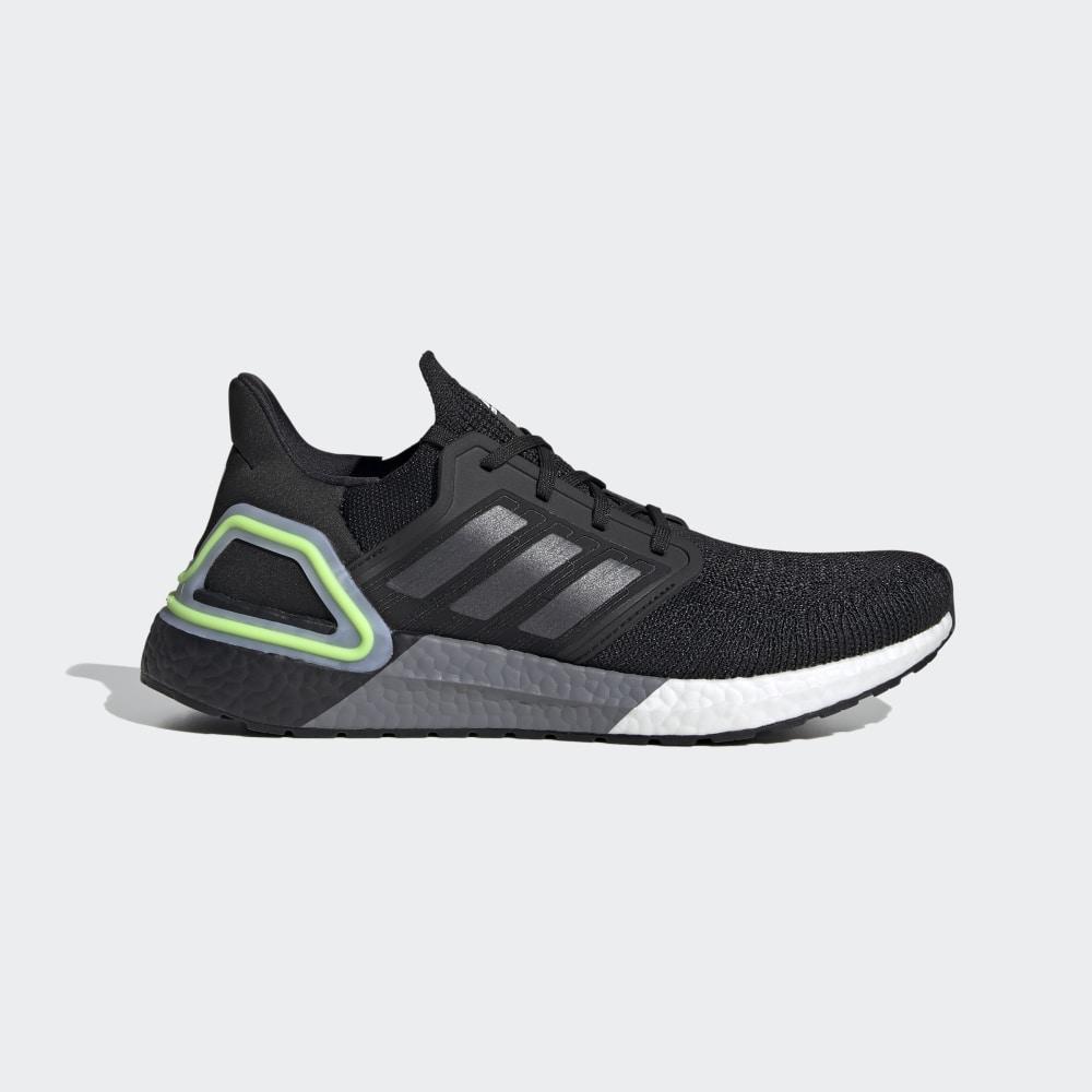 Adidasi Alergare Adidas Ultraboost 20 Dama Romania - Negrii/Metal/Verzi EG0707